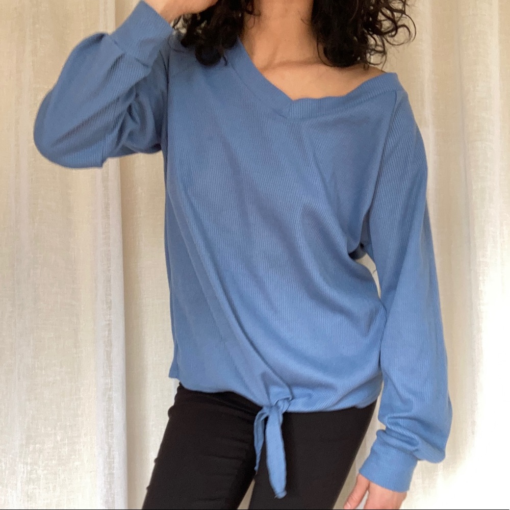 Thermal pullover lounge sweatshirt